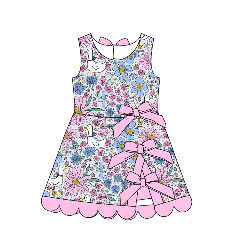 26.1.20 Custom (Moq 3 or 5) Sibling Baby Girl Sleeveless Bows Shorts Knee Length Dresses