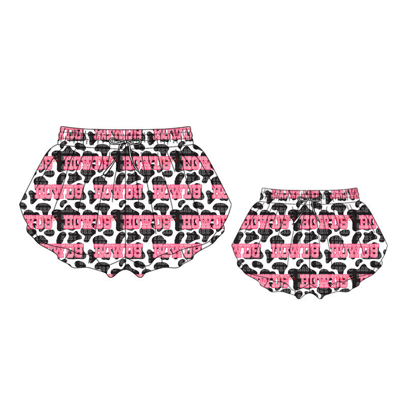 26.1.17 Custom (Moq 3 or 5) Sibling Baby girl howdy kids Shorts and adult shorts