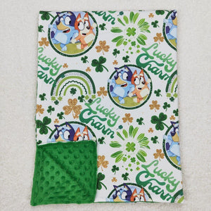 BL0105 Cartoon Four-leaf Clover green baby blanket