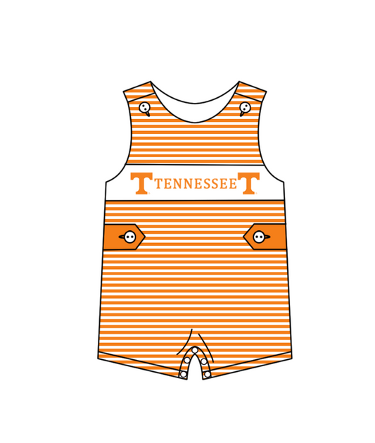 1.29 Custom Order Moq 3 Baby Boy Sleeveless Stripes Button Orange T Team Bubble Rompers