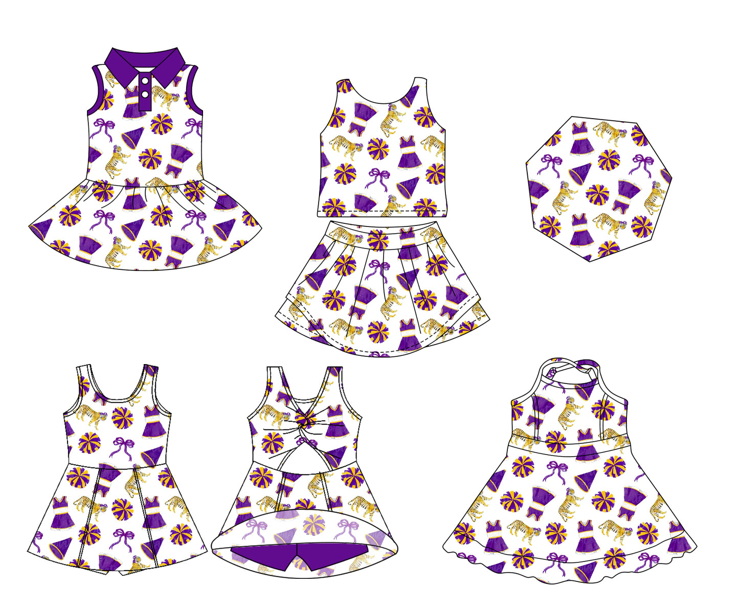 26.1.16 Custom (Moq 3 or 5) Sibling Baby Girl Sleeveless Team Short Knee Length Dresses and skirts sets