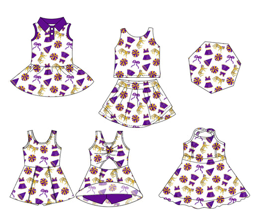 26.1.16 Custom (Moq 3 or 5) Sibling Baby Girl Sleeveless Team Short Knee Length Dresses and skirts sets