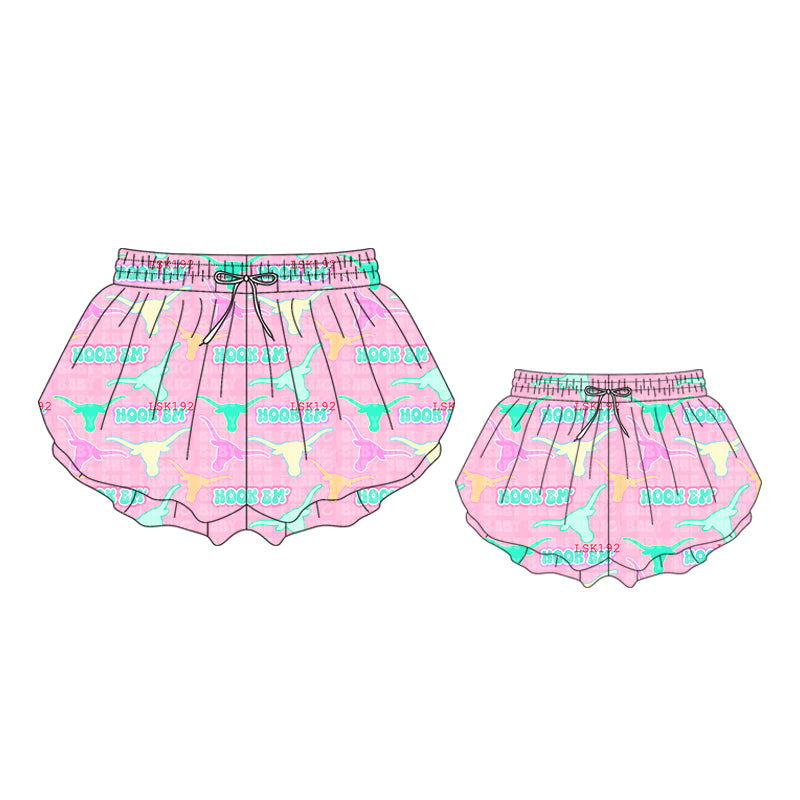 26.1.17 Custom (Moq 3 or 5) Sibling Baby girl cow head kids Shorts and adult shorts