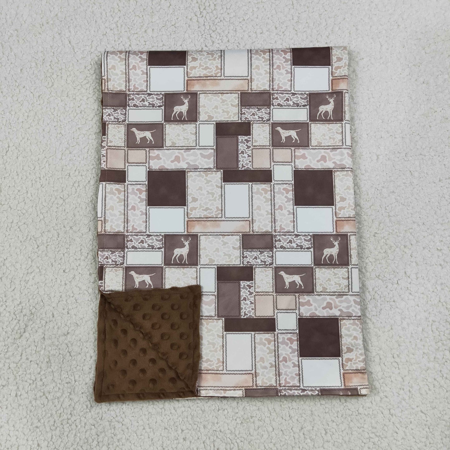 BL0249 Baby Kids Dogs Deer Ducks Camo Checked Blankets
