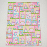 BL0094 Egg Bunny Ears Elf check rose red baby blanket