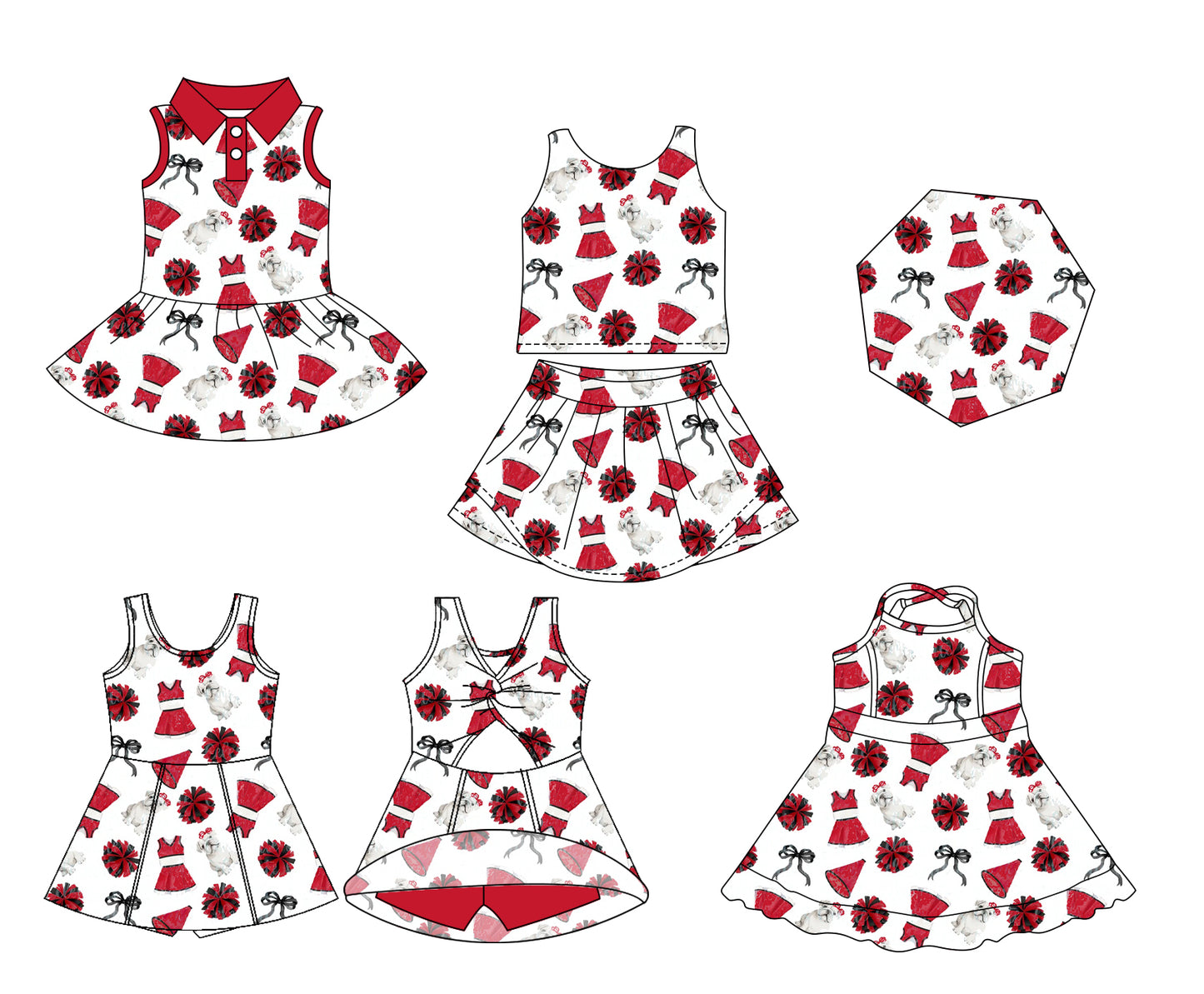 26.1.16 Custom (Moq 3 or 5) Sibling Baby Girl Sleeveless Team Short Knee Length Dresses and skirts sets