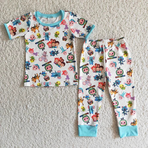 A3-2 / D6-3 Baby Boys Girls Sibling Cartoon Watermelon Pajamas