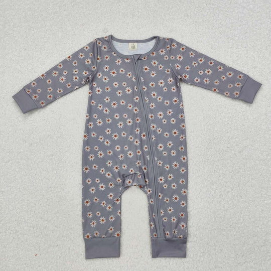 3.13 LR1603 RTS baby girl clothes grey flower girl winter romper-bamboo