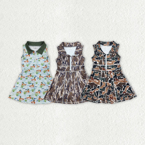 L-3.8 Sibling Baby Girls Hunting Athletic Shorts Skirt Dresses