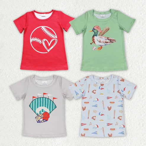 Sibling Boys Baby Girls Baseball Short Sleeve Tee Shirts Tops