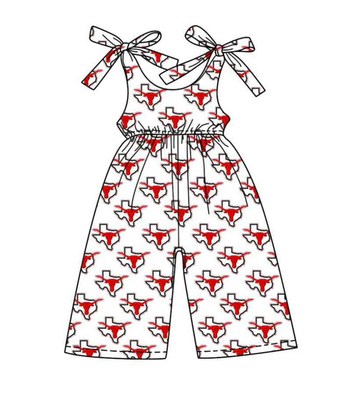 8.9 Custom Moq 5 Baby Girls Bows Strap Bull Skull Plaid Team Pant Jumpsuits