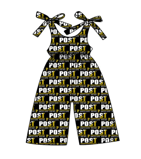 8.9 Custom Moq 5 Baby Girls Bows Strap POST Plaid Team Pant Jumpsuits