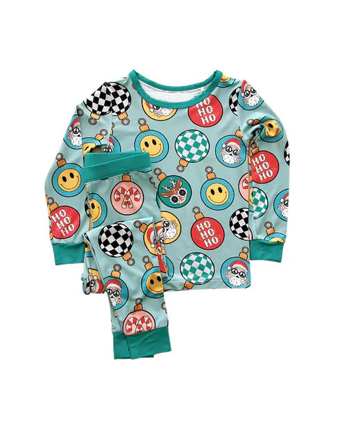 6.3 BLP0992 Baby Boys Christmas Smile Disco Shirt Pants Pajamas Clothes Sets Preorder