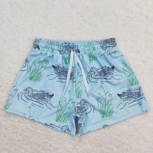 S0361 Boys Duck aqua swim trunks