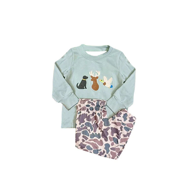 11.8 MOQ：5pcs BLP1383 pre-order toddler boy clothes hunting boy spring outfit