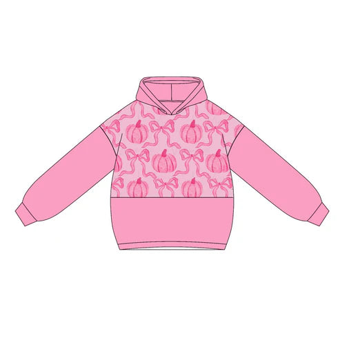 5.22 GT1037 Baby Girls Pink Long Sleeves Bows Pumpkins Hoodies Top Preorder