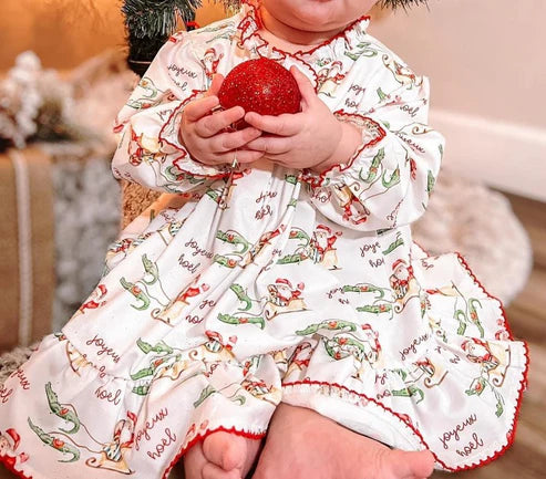 5.26 GLD0891 Baby Girls Christmas Crocodile Knee Length Dresses Preorder
