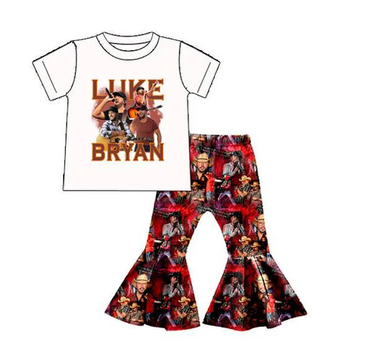 12.18 Custom order MOQ:3pcs each design baby girl clothes girl bell bottom set 500