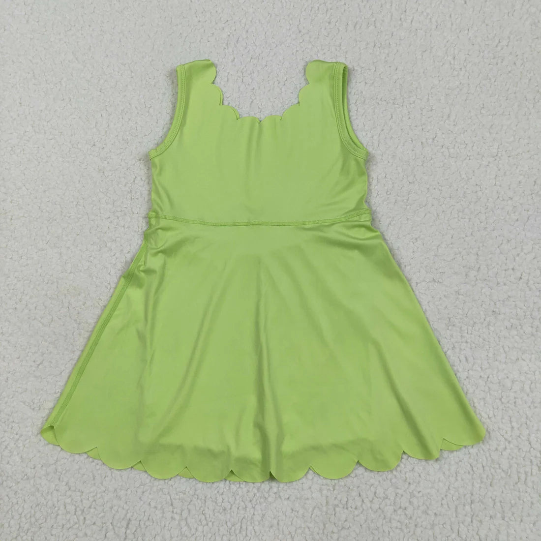6.2 GSD2374 Baby Girls Aqua Sleeveless Yoga Active Knee Length Dress
