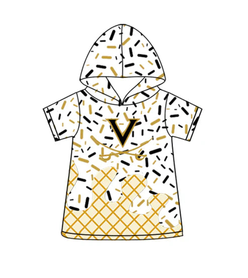 5.16 Preorder(Moq 3) Baby Boys V Ice Cream Drips White Hooded Tops