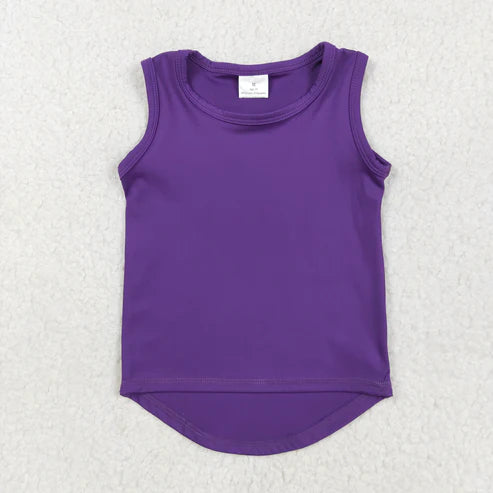 5.17 GT0996 Baby Girls Purple Sleeveless Yoga Active Tee Shirts Vest