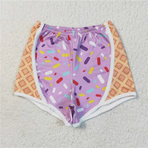 6.26 Sibling Baby Girls 3 Colors Ice-cream Drip Yoga Shorts Bottoms