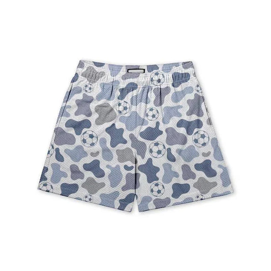 9.26 SS0655 Baby Boys Blue Camo Footballs Team Pockets Shorts Bottom Preorder