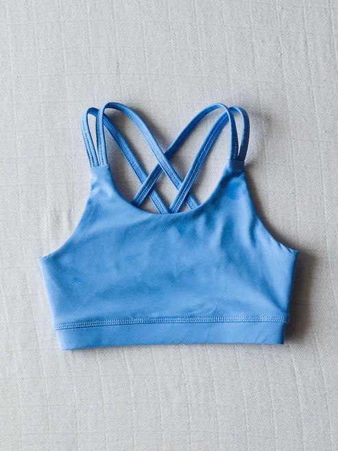 4.17 GT1009 Baby Girls Hot Blue Strap Yoga Vest Top Preorder