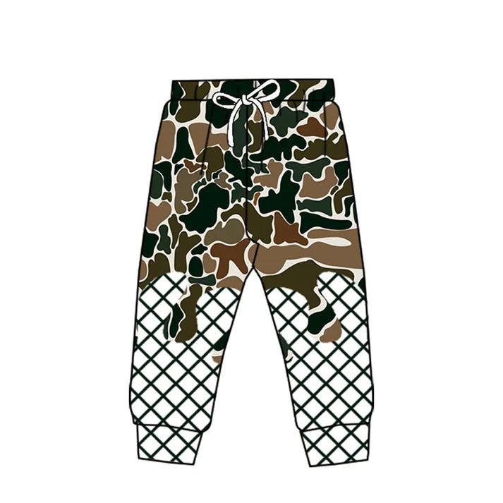 9.26  P0867 Baby Boys Dark Green Camo Drip Western Team Jogger With Belt Preorder