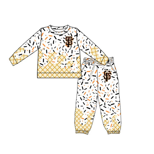 7.5 Custom Moq 3 Baby Boys SF Team long Sleeve Tee Shirt pants Clothes Sets