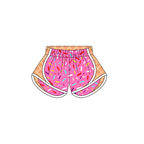4.17  SS0570 Baby Girls Pink Ice-cream Drip Yoga Shorts Bottoms Preorder
