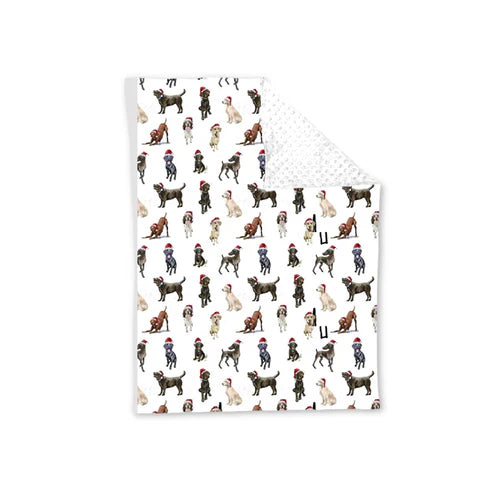 5.24 BL0176 Baby Toddler Children Christmas Dogs Minky Blankets preorder