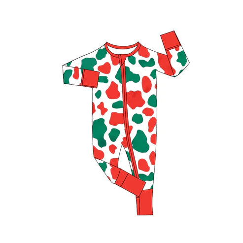 6.4 LR2060 Baby Infant Boys Green Red Camo Zip Rompers preorder