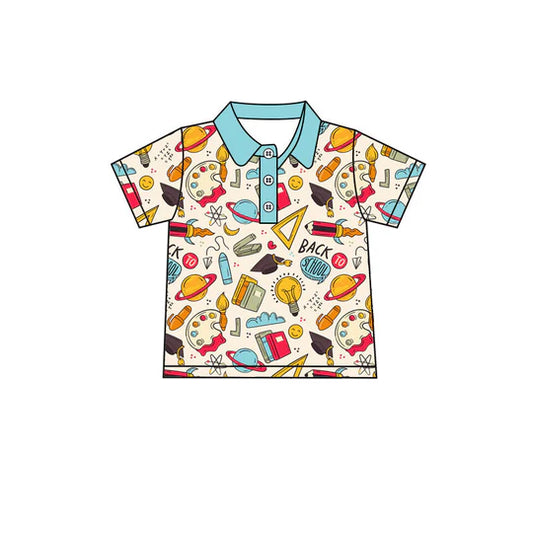 12.24 MOQ:5pcs BT1674 pre-order toddler boy clothes apple print boy back to school summer top shirt