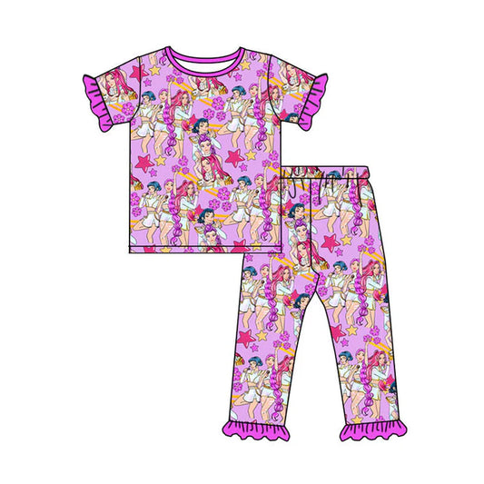 12.2 MOQ:5pcs GSPO2229 pre-order toddler girl clothes kpop print girl pajamas set
