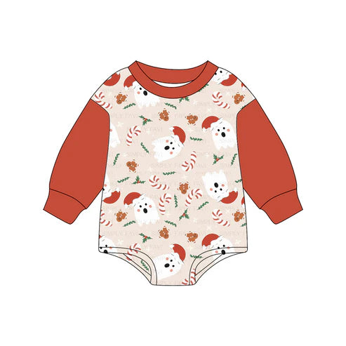 6.30 (Pre Order) No moq LR2374 pre-order baby girl clothes Christmas long sleeve romper