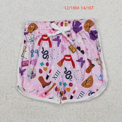 4.2  SS0419 Baby Girls Lavender Singer Butterfly Shorts Bottoms