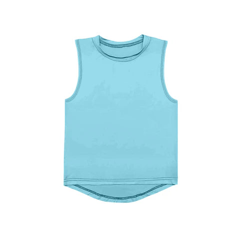 4.17 GT1001 Baby Girls Light Blue Sleeveless Yoga Active Tee Shirts Vest Preorder