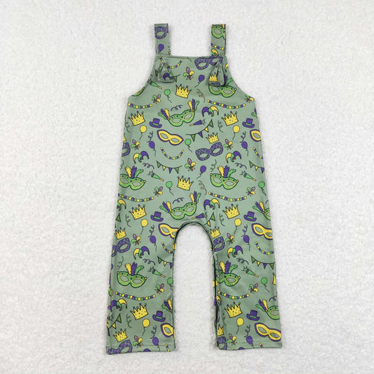 SR0601 Carnival Mask Green Suspender Jumpsuit