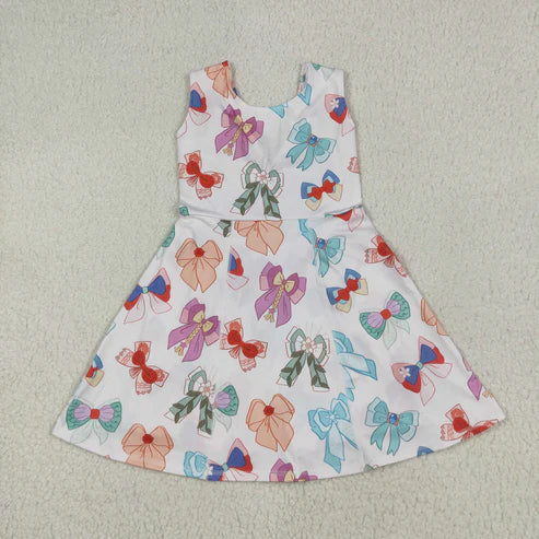 6.9 GSD2049 Baby Girls Colorful Hero Bows Athletic Active Wear Knee Length Dress