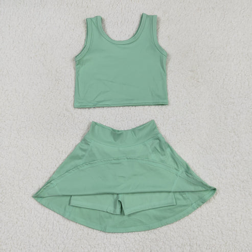 4.25 GSD1984 Baby Girls Green Vest Top Sports Skorts Clothes Set