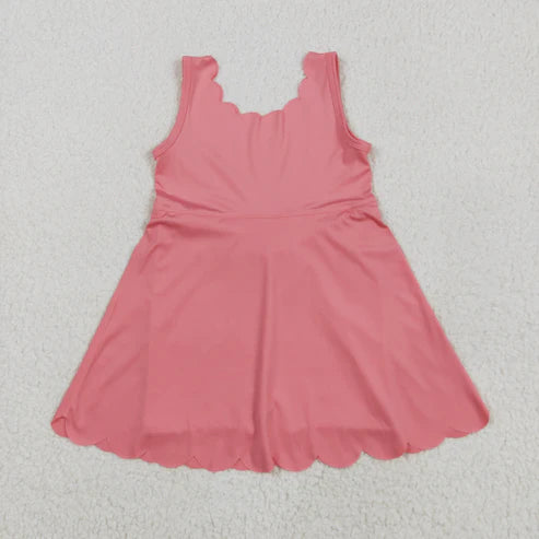5.21 GSD2371 Baby Girls Pink Sleeveless Yoga Active Knee Length Dress