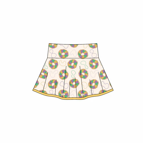 10.28 GLK0160 Baby Girls Mardigras Donuts Lights Yoga Skirt Shorts Bottom Preorder