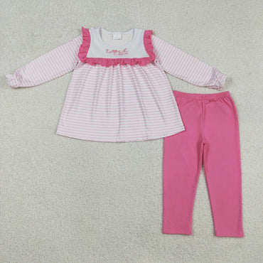 12.24 GLP2916 Kids winter outfit pink embroidery girl winter clothing set