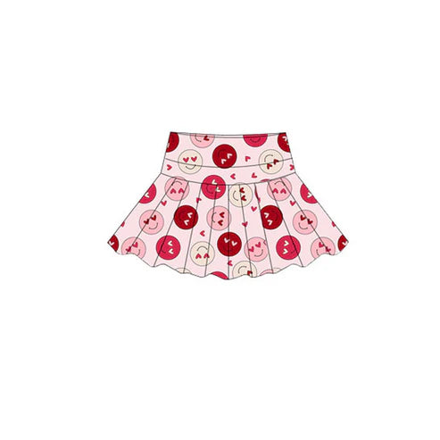 10.27 GLK0153 Baby Girls Pink Smiles Hearts Valentine Yoga Skirt Shorts Bottom Preorder