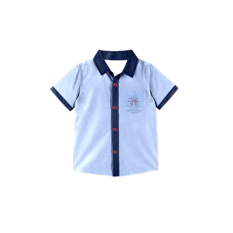 11.13 MOQ：5pcs BT1542 pre-order toddler boy clothes blue boy summer top shirt