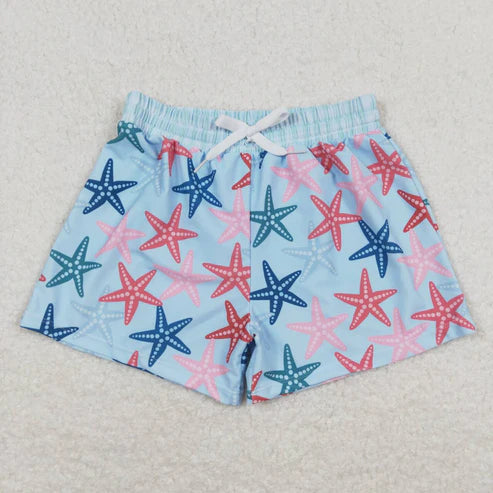 S0241 Starfish Plaid swimming trunks