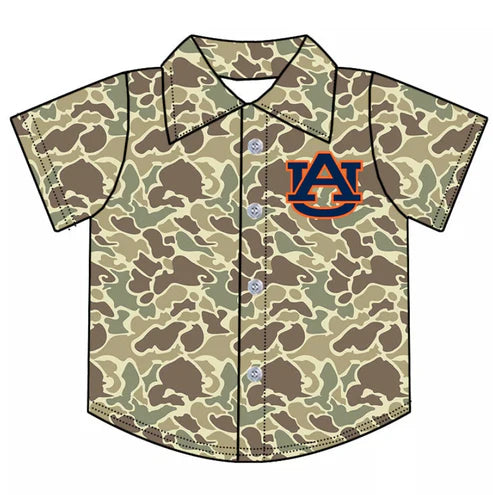 10.8  Custom Moq 5 Baby Boys AU Team Camo Short Sleeve Button Shirt Tops