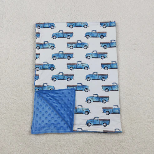 11.12 BL0062 Baby Kids Truck Minky blanket