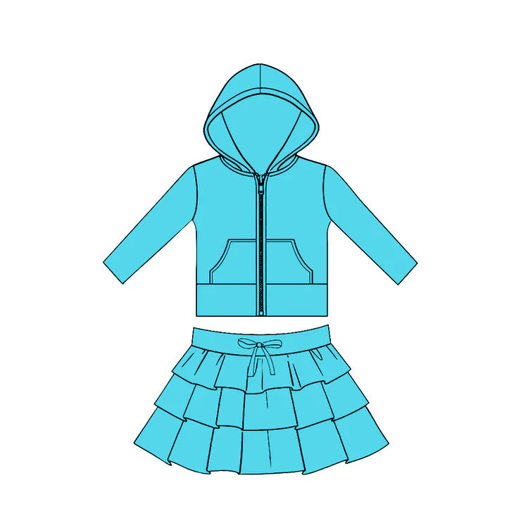 11.24 MOQ：5pcs GLD1527 pre-order baby girl clothes blue toddler girl yoga skirt outfit